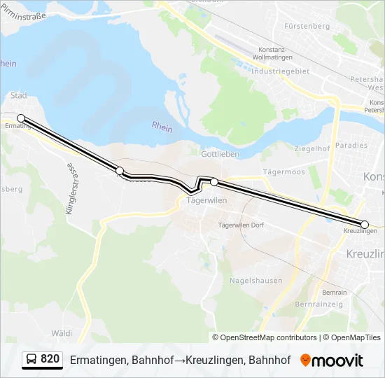 820 Bus Line Map