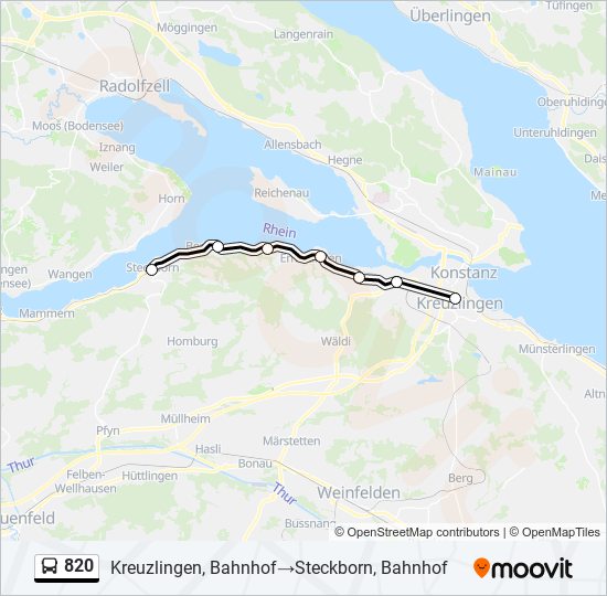 820 Bus Line Map