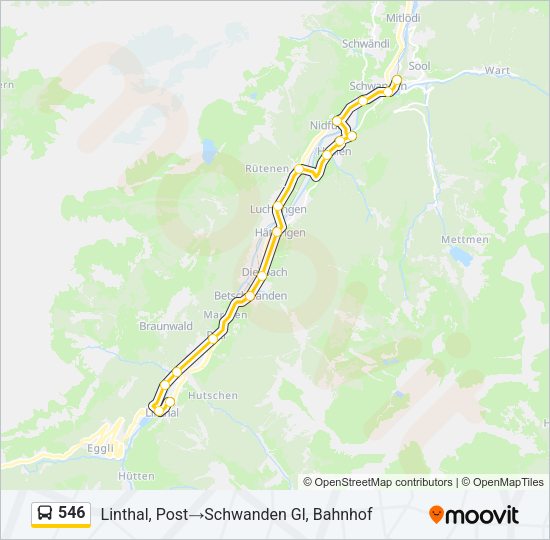 546 Bus Line Map