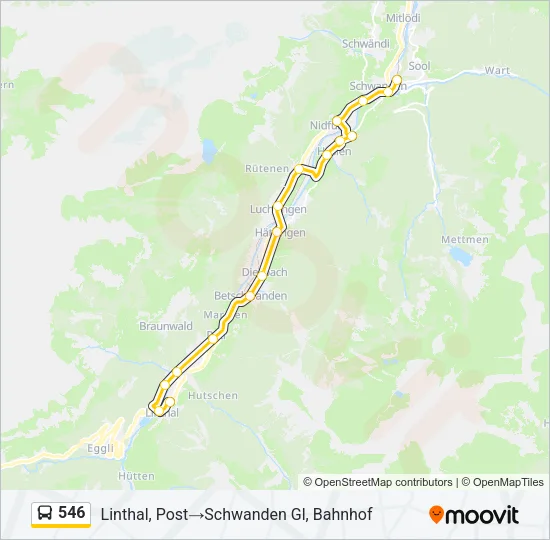 546 Bus Line Map