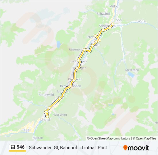 546 Bus Line Map
