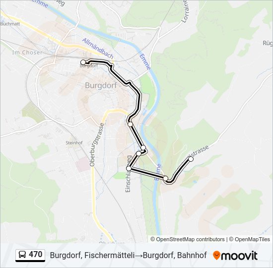 470 Bus Line Map