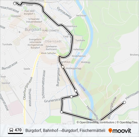 470 Bus Line Map