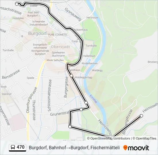470 Bus Line Map
