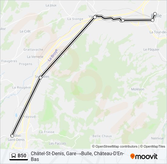 B50 Bus Line Map