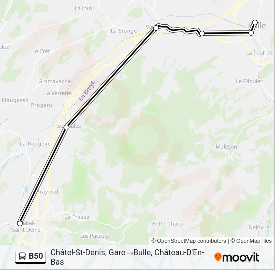 B50 Bus Line Map