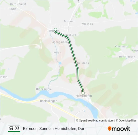 33 Bus Line Map