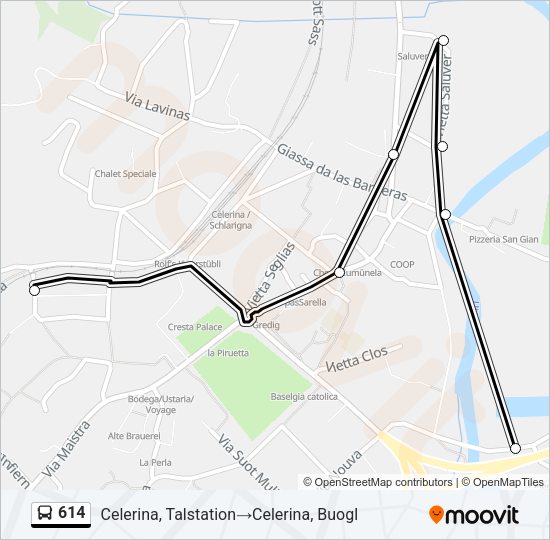 614 Bus Line Map