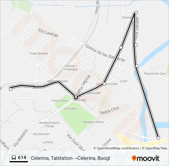 614 Bus Line Map