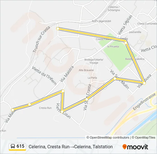 Plan de la ligne 615 de bus