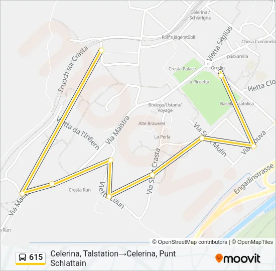 Plan de la ligne 615 de bus