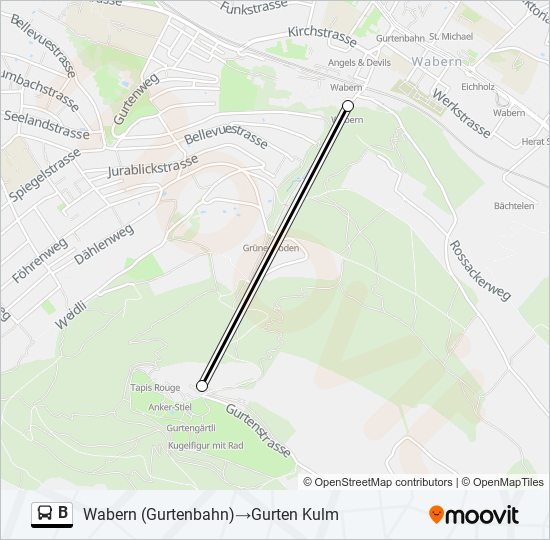 B Route: Schedules, Stops & Maps - Wabern (Gurtenbahn)‎→Gurten Kulm ...