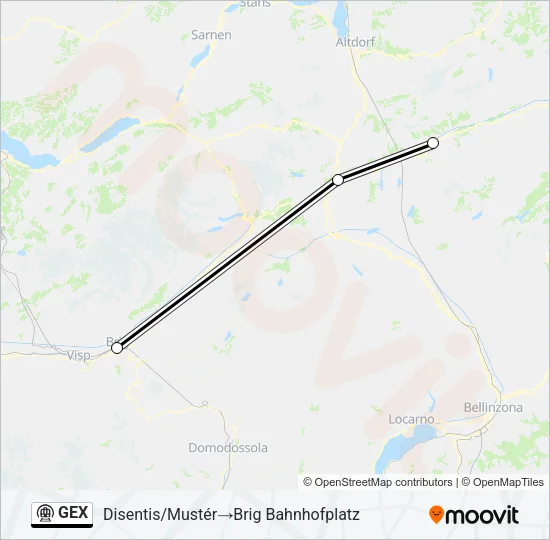 Plan de la ligne GEX de métro