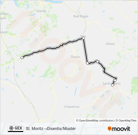 Plan de la ligne GEX de métro