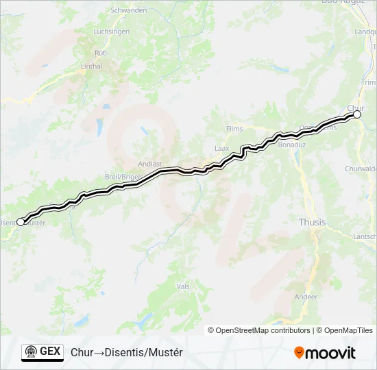 Plan de la ligne GEX de métro