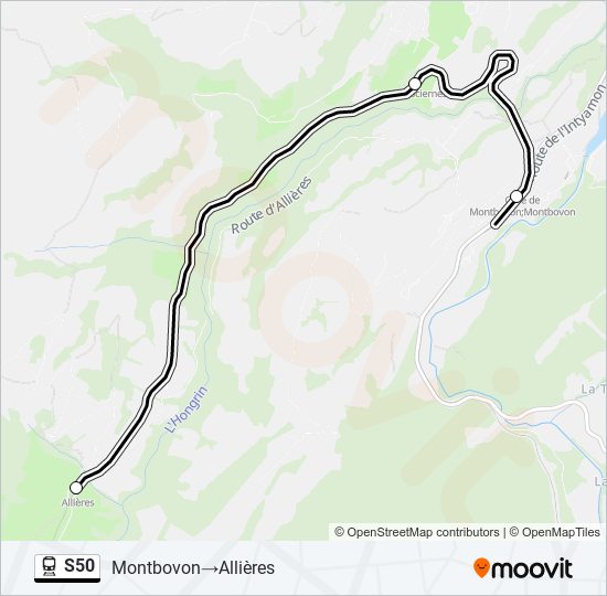 S50 Train Line Map