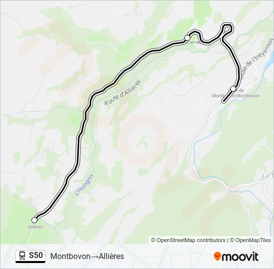 S50 Train Line Map