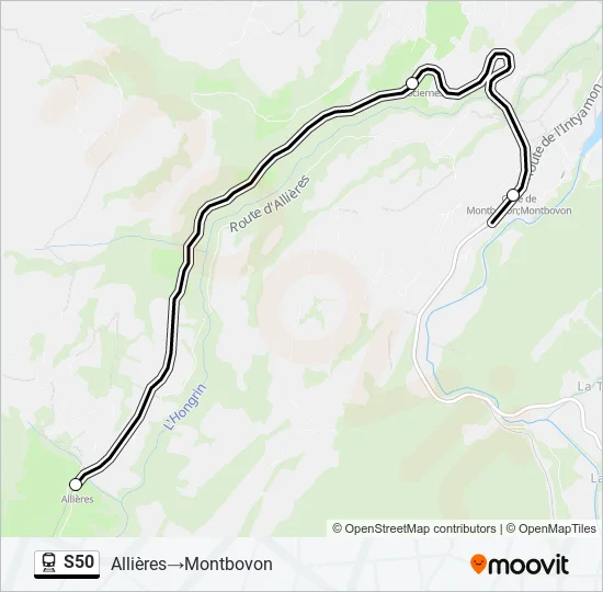 S50 Train Line Map