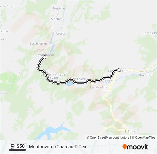 S50 Train Line Map