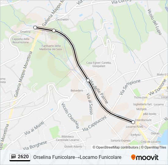 Plan de la ligne 2620 de funiculaire