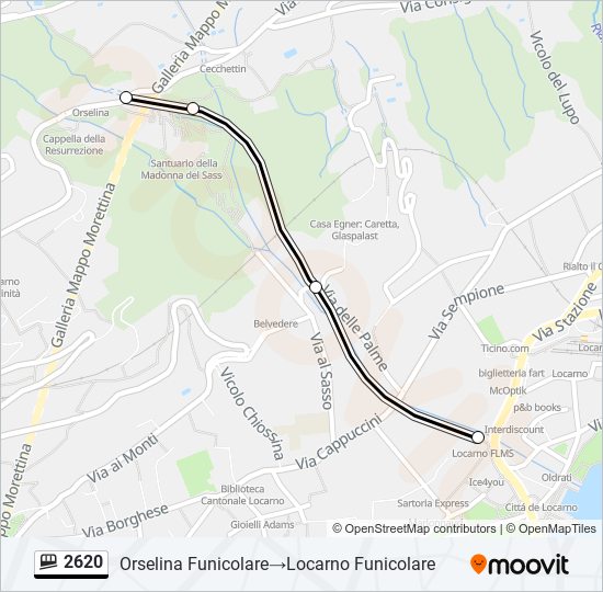 Plan de la ligne 2620 de funiculaire