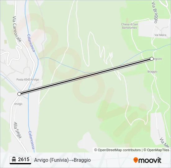 Plan de la ligne 2615 de téléphérique