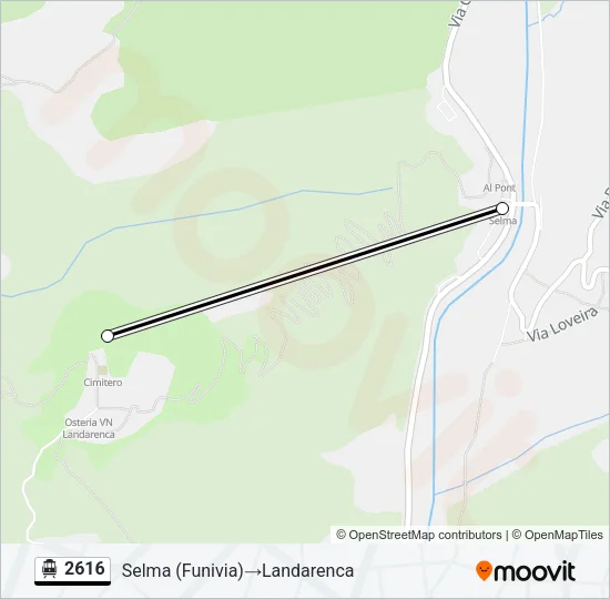 Plan de la ligne 2616 de téléphérique