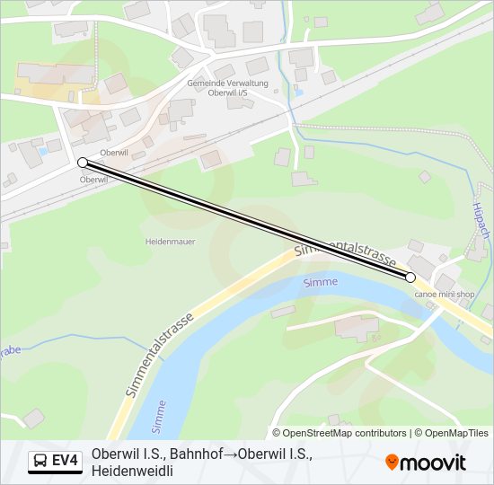EV4 Bus Line Map
