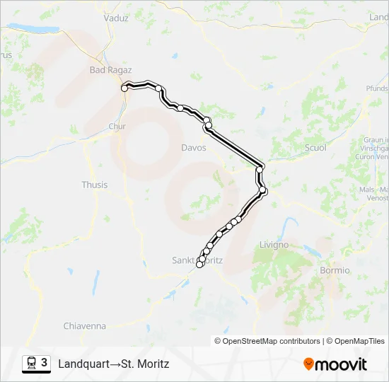 3 Route: Schedules, Stops & Maps - Landquart‎→St. Moritz (Updated)