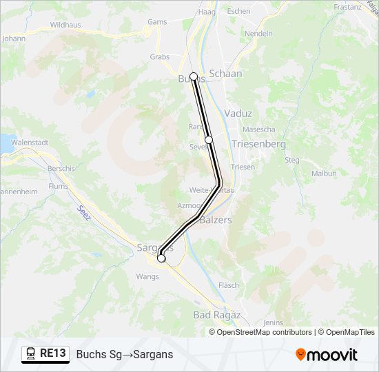 RE13 Train Line Map