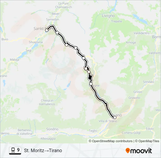 9 Train Line Map