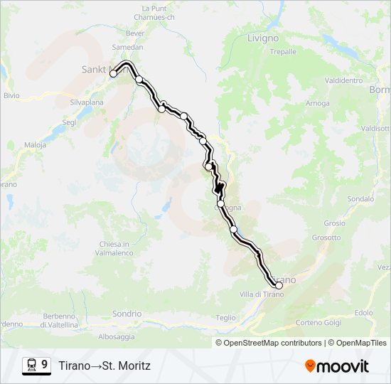 9 Train Line Map