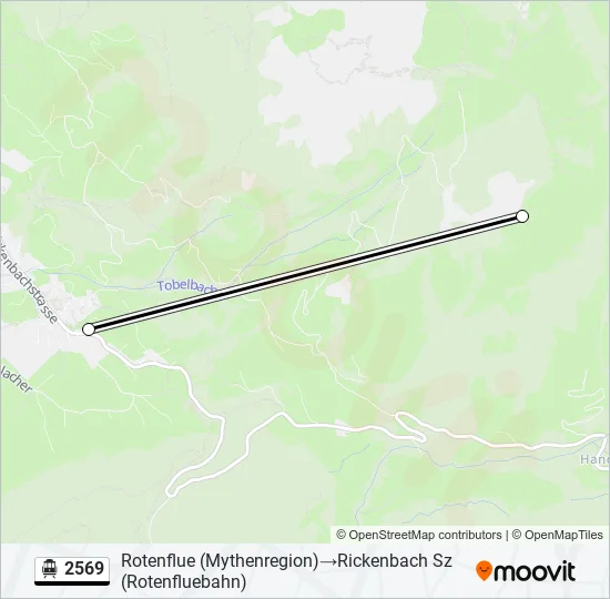 Plan de la ligne 2569 de téléphérique