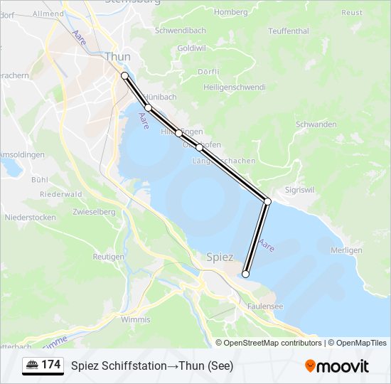 174 Route: Schedules, Stops & Maps - Spiez Schiffstation‎→Thun (See ...