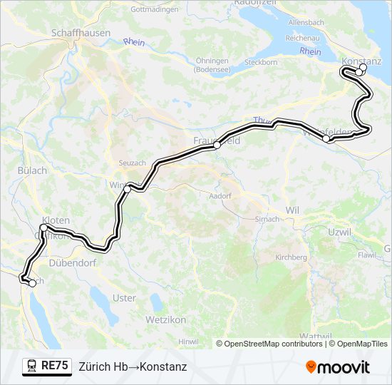 RE75 Train Line Map
