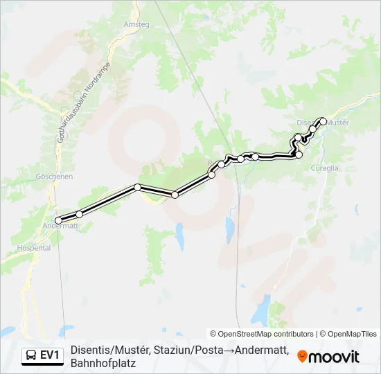 EV1 Bus Line Map