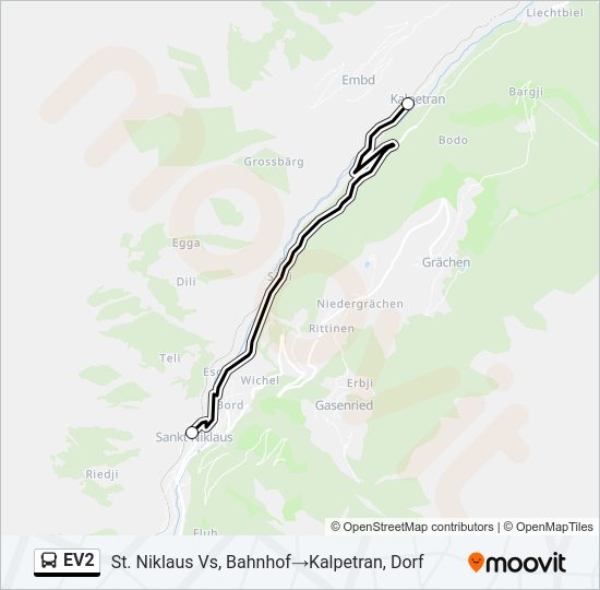 EV2 Bus Line Map