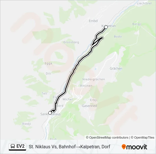 EV2 Bus Line Map