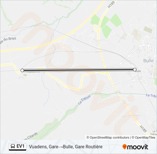 EV1 Bus Line Map