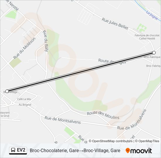 EV2 Bus Line Map