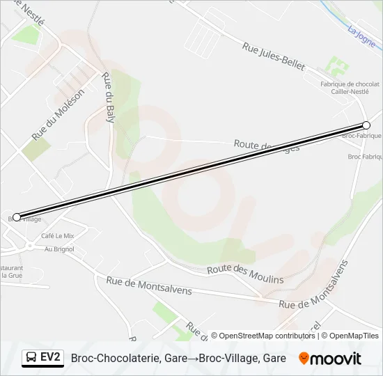 EV2 Bus Line Map