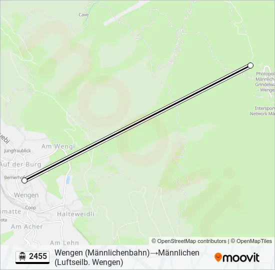 Plan de la ligne 2455 de téléphérique
