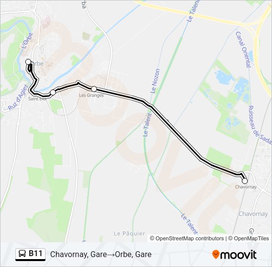 B11 Bus Line Map
