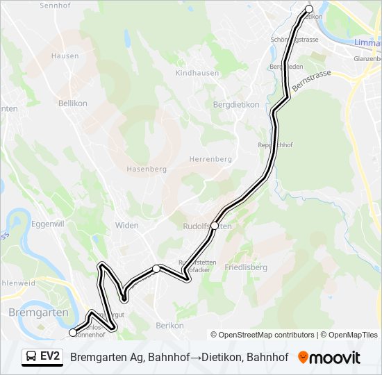 EV2 bus Line Map