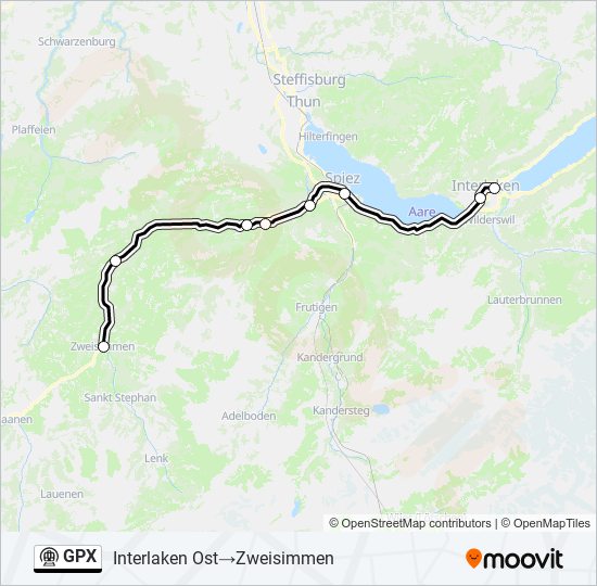 Plan de la ligne GPX de métro