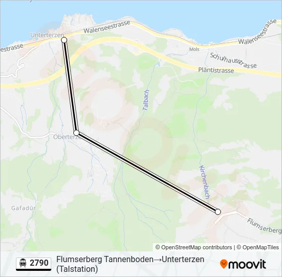 Plan de la ligne 2790 de téléphérique