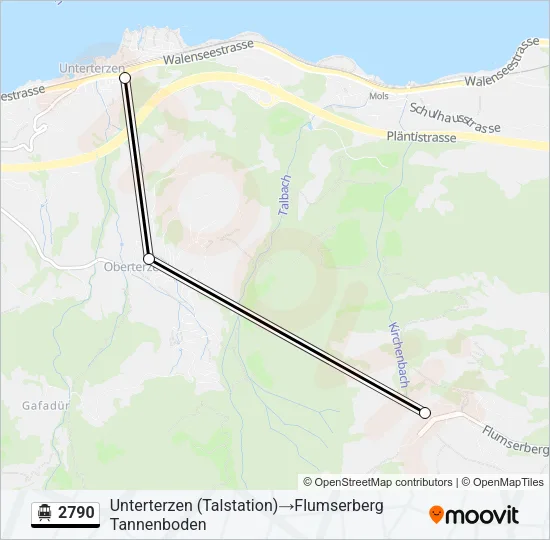 Plan de la ligne 2790 de téléphérique