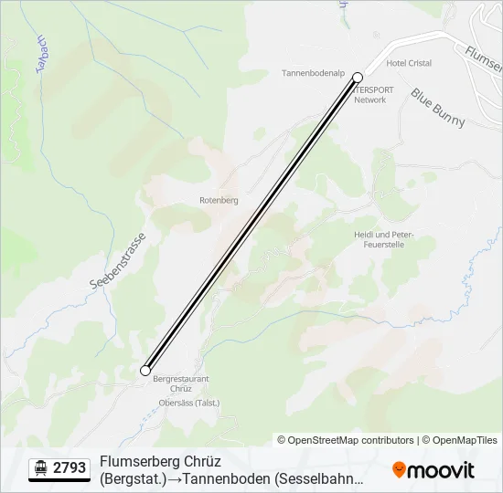 Plan de la ligne 2793 de téléphérique