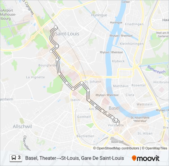 3 Bus Line Map