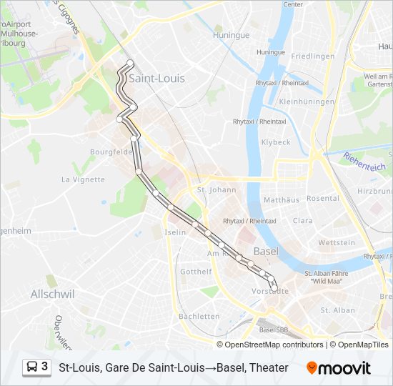 3 Bus Line Map